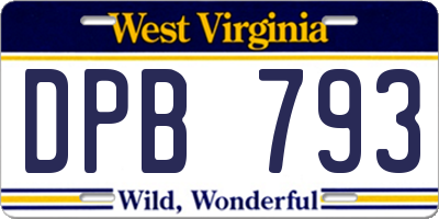 WV license plate DPB793