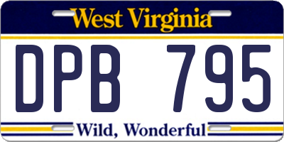 WV license plate DPB795