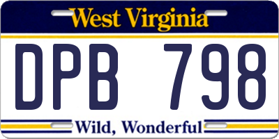 WV license plate DPB798