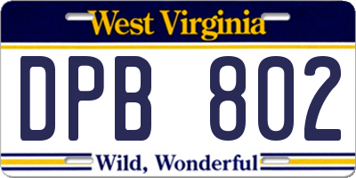 WV license plate DPB802