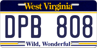 WV license plate DPB808