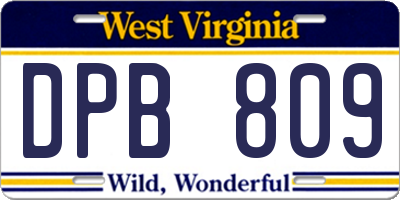 WV license plate DPB809