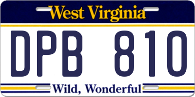 WV license plate DPB810
