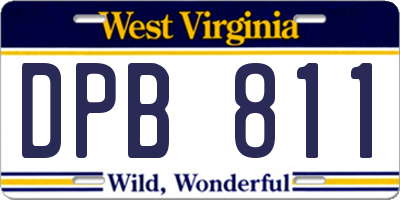 WV license plate DPB811