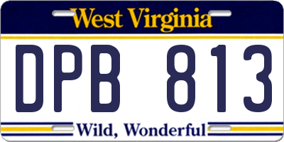 WV license plate DPB813