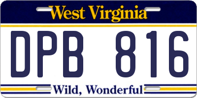 WV license plate DPB816