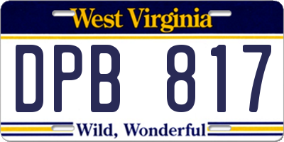 WV license plate DPB817