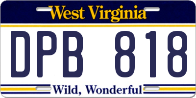 WV license plate DPB818