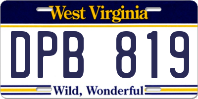 WV license plate DPB819