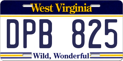 WV license plate DPB825