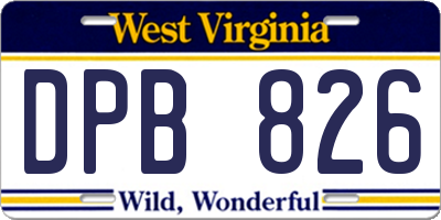 WV license plate DPB826