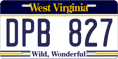 WV license plate DPB827