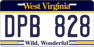 WV license plate DPB828