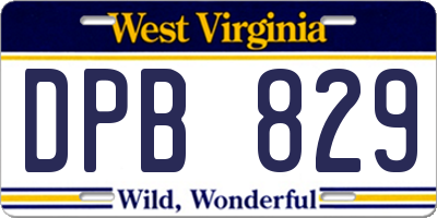 WV license plate DPB829