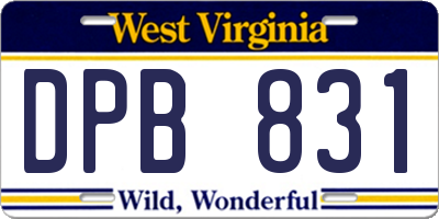 WV license plate DPB831