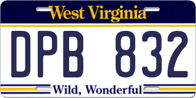WV license plate DPB832