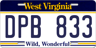 WV license plate DPB833