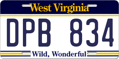 WV license plate DPB834