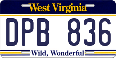 WV license plate DPB836