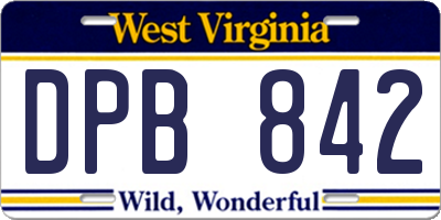WV license plate DPB842