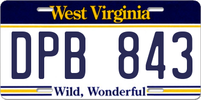WV license plate DPB843