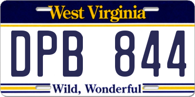 WV license plate DPB844