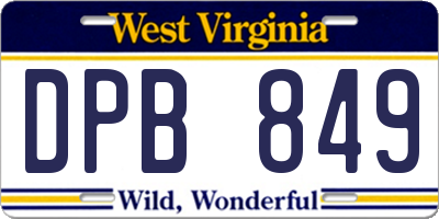 WV license plate DPB849