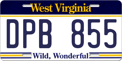 WV license plate DPB855
