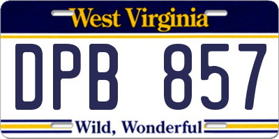 WV license plate DPB857