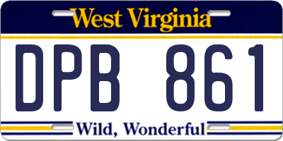 WV license plate DPB861