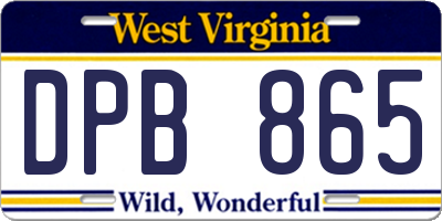 WV license plate DPB865