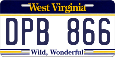WV license plate DPB866