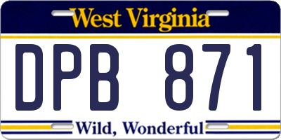 WV license plate DPB871