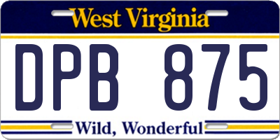 WV license plate DPB875