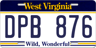 WV license plate DPB876