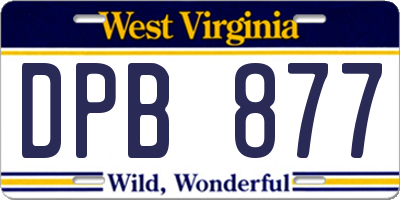 WV license plate DPB877