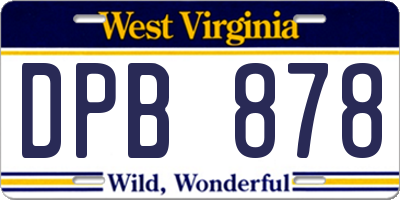 WV license plate DPB878
