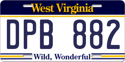 WV license plate DPB882