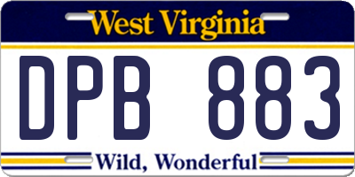 WV license plate DPB883