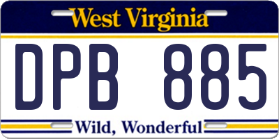 WV license plate DPB885