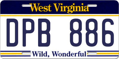 WV license plate DPB886