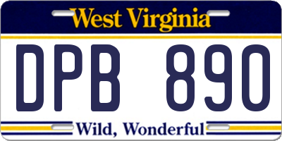 WV license plate DPB890