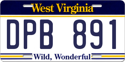 WV license plate DPB891