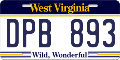 WV license plate DPB893