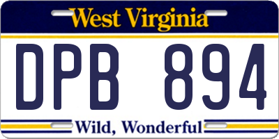 WV license plate DPB894