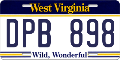 WV license plate DPB898
