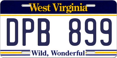 WV license plate DPB899