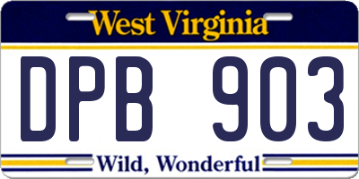 WV license plate DPB903