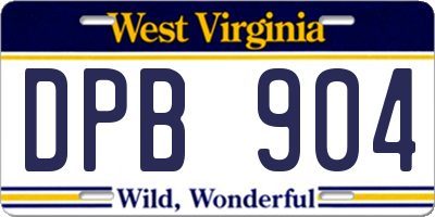 WV license plate DPB904