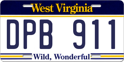 WV license plate DPB911